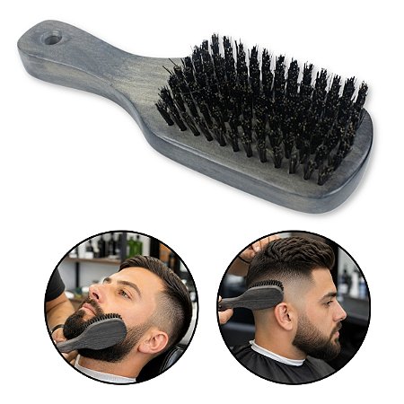 Escova Disfarce Degradê Fade Cabelo Barba Barbeiro Madeira