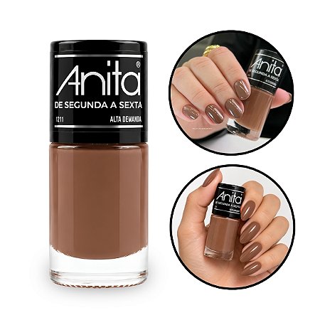 Esmalte Unhas Nude Amendoado Marrom Alta Demanda 10ml Anita