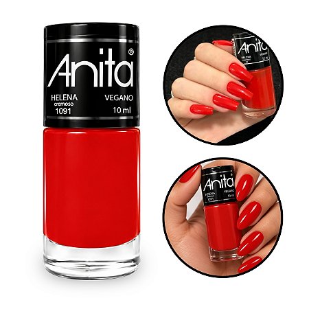 Esmalte Helena Vermelho Intenso Coleção Avermelhados Anita