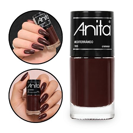 Esmalte Marrom Intenso Mediterrâneo Avermelhados Anita 10ml