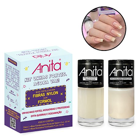 Kit Unhas Fortes Base Fortalecedora Nylon + Base Niveladora
