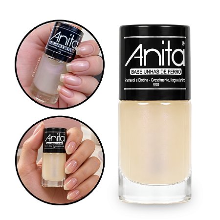 Base Unhas de Ferro Fortalecedor Biotina Pantenol 10ml Anita