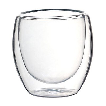 JOGO DE 2 COPOS PAREDE DUPLA EM VIDRO BOROSSILICATO 90ML