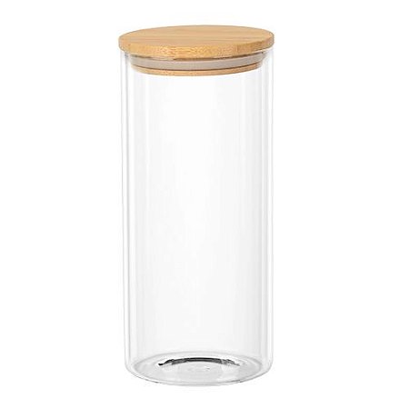 PORTA MANTIMENT VIDRO BOROSSILICAT TAMPA BAMBU 1,4L 10X22X10