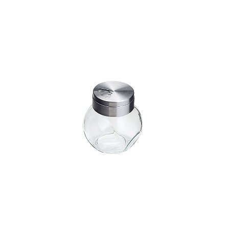POTE DE VIDRO TRANSPARENTE C/TAMPA METAL 200ml