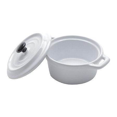 MINI CAÇAROLA DE PORCELANA BLACK LID BRANCA 12,7cm