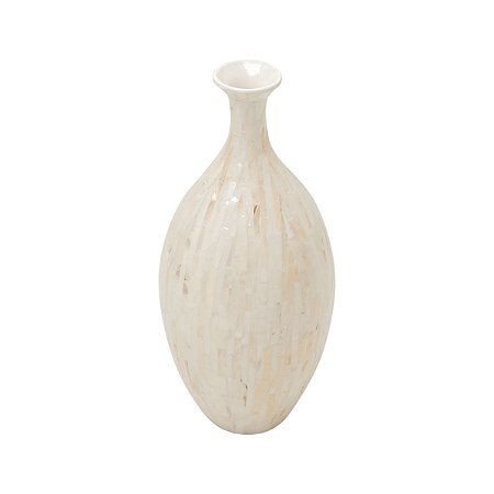 VASO ORNAMENTAL DE CERAMICA ACINTURADO CARMEN - 18X18X41CM