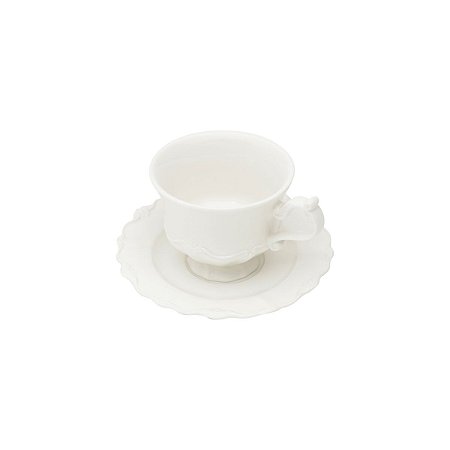 CJ 6 PC XÍCARA DE CAFÉ C/ PÍRES DE PORCELANA FANCY BRANCO
