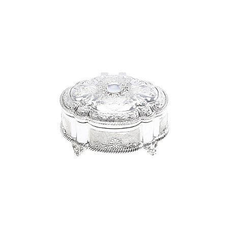 PORTA JOIA OVAL DE ZAMAC REQUINTE 8,6X6,5X4,8CM