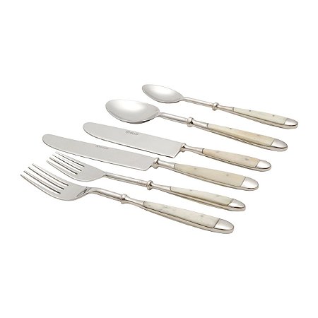CJ. 6 PCS CUTELARIA DE AÇO INOX CABO DE CHIFRE SOPHIE