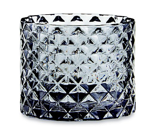 PORTA-VELAS FUME EM VIDRO