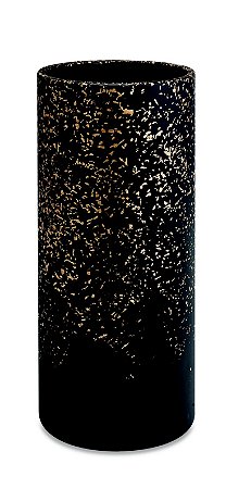 VASO PRETO E DOURADO EM CIMENTO