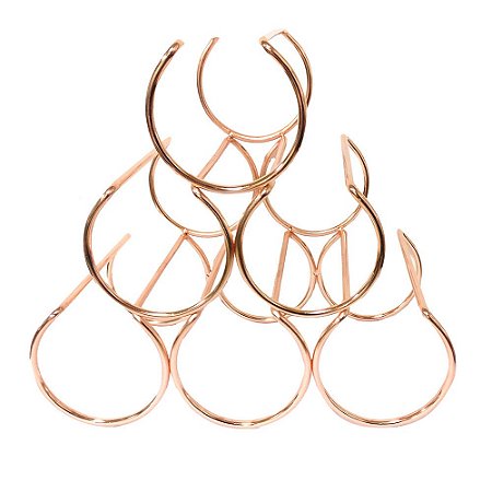 PORTA GUARRAFAS DE METAL COBRE PARA 6 GARRAFAS 31,5CM X 17,5