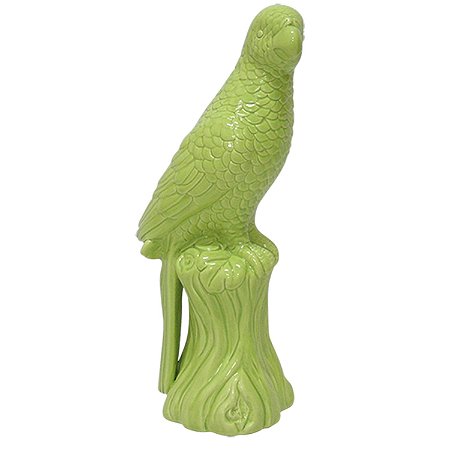 PASSARO DECORATIVO DE CERAMICA VERDE   - 13X30 CM