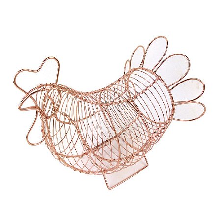 PORTA OVO DE METAL COBRE 24CM X 19,5CM X 20,5CM