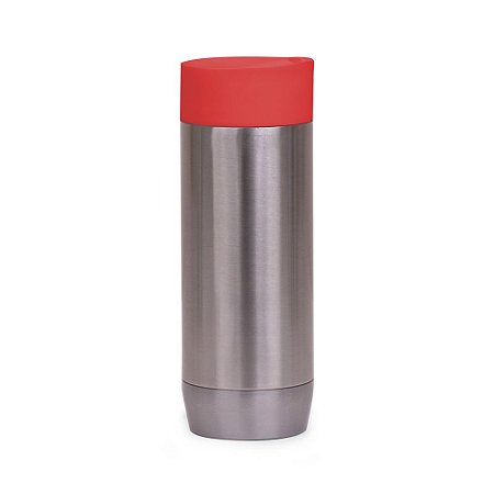 CANECA AÇO INOX PAREDE DUPLA 450ML VERMELHO CA8300