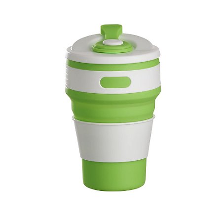 COPO SILICONE RETRATIL 350 ML VERDE CO8350