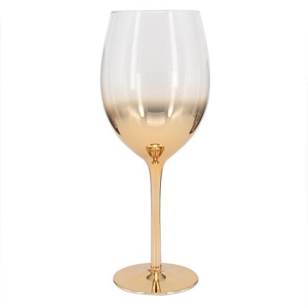 CONJ. DE TACAS PARA VINHO BRANCO DE VIDRO DE GRADE DOURADO