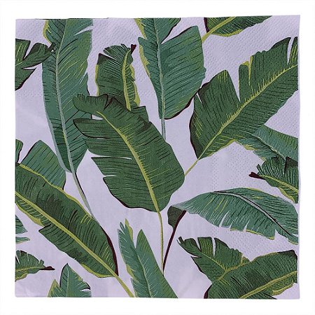KIT 4 CJ COM 20 GUARDANAPOS DE PAPEL COM ESTAMPA DE FOLHAS