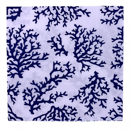 KIT 4 CJ COM 20 GUARDANAPOS DE PAPEL COM ESTAMPA DE CORAIS