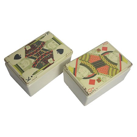 CJ. DE CAIXAS DE CERAMICA - BARALHO - 2 PCS