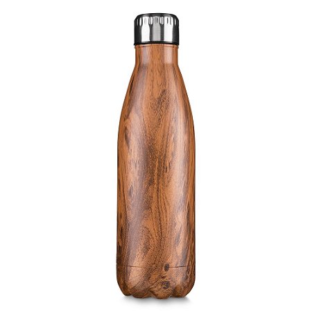 GARRAFA AÇO INOX 750ML MADEIRA GA4600M