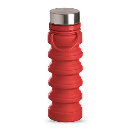 GARRAFA DE SILICONE RETRATIL 500ML VERMELHO GA5700