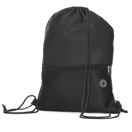 SACOLA MOCHILA BOLSO COM ZIPER - PRETA BP0002