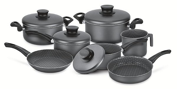 JOGO PANELAS ALUM 7PC PARIS GRA