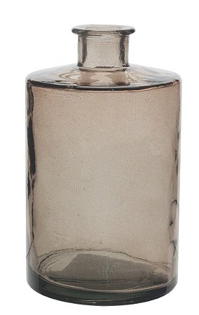 GARRAFA DE VIDRO DECORATIVA 600ML 16CM MARROM