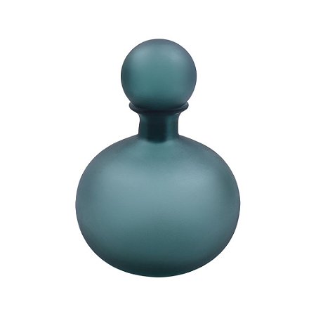 GARRAFA DECORATIVA DE VIDRO FOSCA AZUL