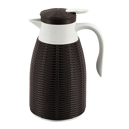 GARRAFA TERMICA REVESTIDA RATTAN PLASTICO 1L 18X14X26 MARROM