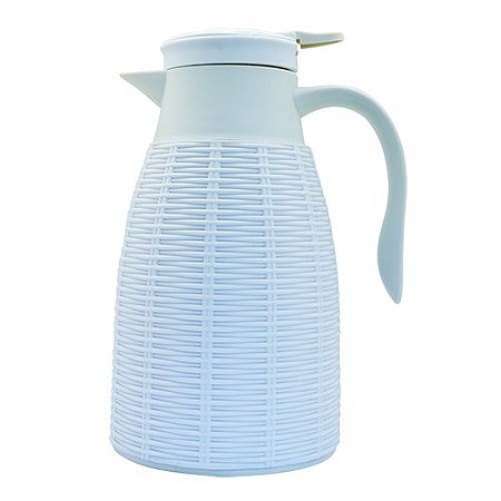 GARRAFA TERMICA REVESTIDA RATTAN PLASTICO 1L 18X14X26 BRANCA