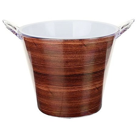 CHAMPANHEIRA MADEIRA ACRILICO 2 ABRIDORES GARRAFA 5L BRANCO