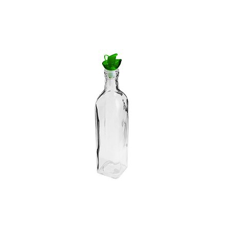 GARRAFA AZEITE VIDRO TRANSPARENTE C/TAMPA PLÁSTICO VER 510ml