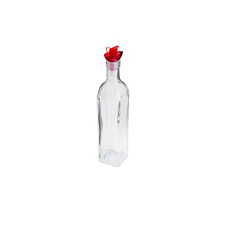 GARRAFA AZEITE VIDRO C/TAMPA PLÁSTICO VERMELHA 510ml