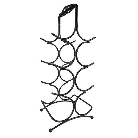 PORTA GUARRAFAS DE METAL PRETO PARA 8 GARRAFAS 29CM X 29CM X