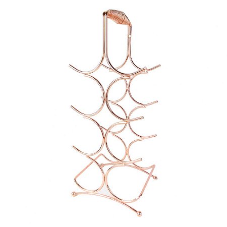 PORTA GUARRAFAS DE METAL COBRE PARA 8 GARRAFAS 29CM X 29CM X