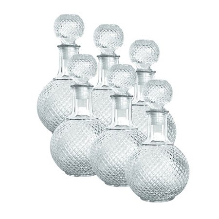 CJ. DE GARRAFAS DE VIDRO TRANSPARENTE - 6 PCS