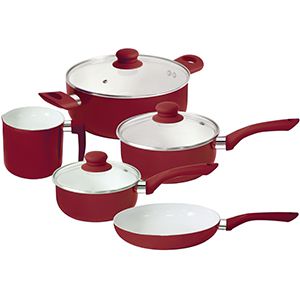 CONJUNTO 5 PANELAS ALUMÍNIO EM CERÂMICA CABO DE SILICONE