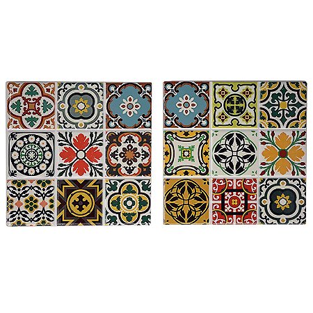 CJ. DE PORTA PANELA DE CERAMICA ESTAMPADOS - 2PS