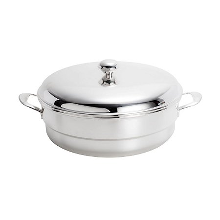 PANELA DE PRATA C/BANHO MARIA P/RECHAUD 10L
