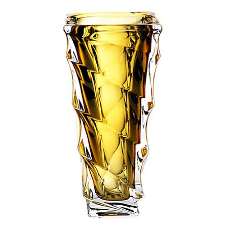 VASO CASABLANCA EM CRISTAL ECOLOGICO L13,5XP13,5XA30,5CM  COR AMBAR