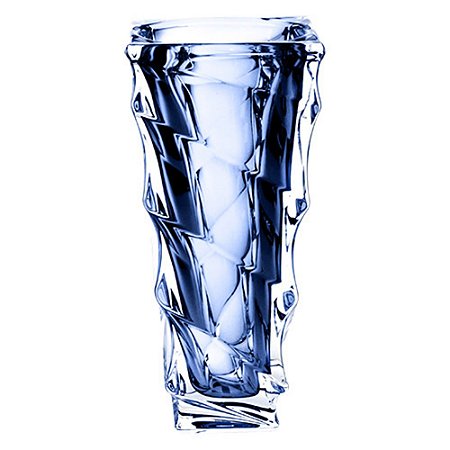 VASO CASABLANCA EM CRISTAL ECOLOGICO L13,5XP13,5XA30,5CM  COR AZUL
