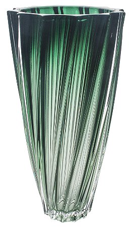 VASO SCALLOP EM CRISTAL ECOLOGICO D18,5XA35CM COR VERDE