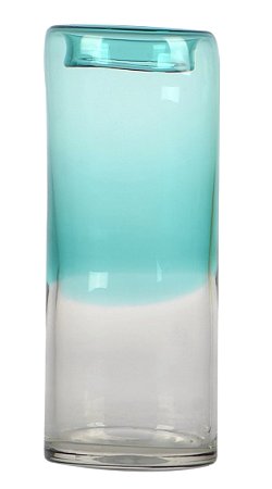 VASO DE VIDRO 38CM AZUL PARATY