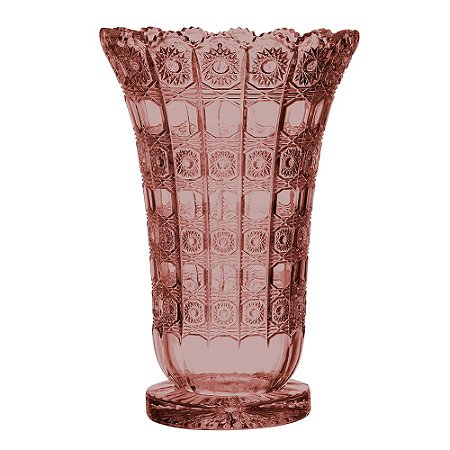 VASO VERSAILLES EM CRISTAL ECOLOGICO D19XA30CM ROSA