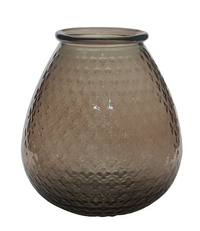 VASO DE VIDRO 27CM MARROM
