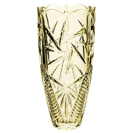 VASO PINWHEEL EM CRISTAL ECOLOGICO D12,5XA25CM COR AMBAR