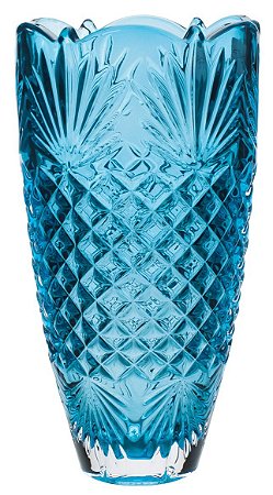 VASO CLARICE EM CRISTAL ECOLOGICO 25CM TURQUESA